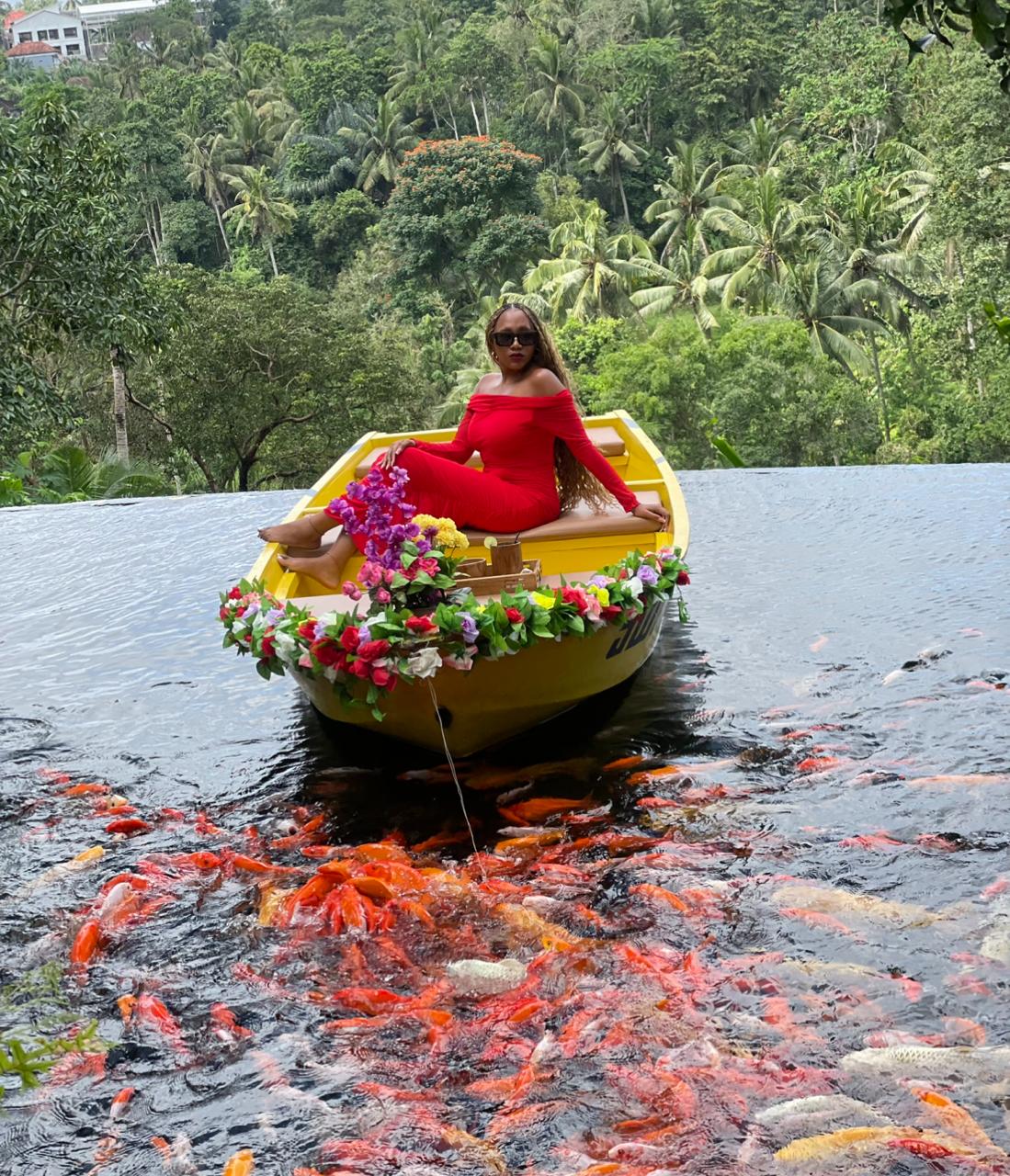 Guest Feeding Koi Fish Bali